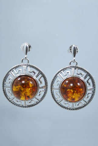 Honey Amber & Sterling Silver Earring Set