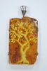 Baltic Amber and Sterling Silver Reverse Intaglio Pendant