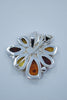 Baltic Amber, Turquoise and Sterling Silver Brooch/Pendant