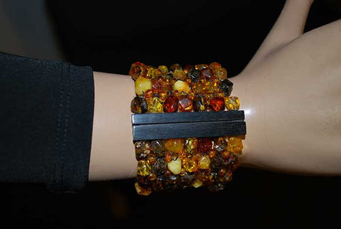 Baltic Amber with Ebony Wood bracelet