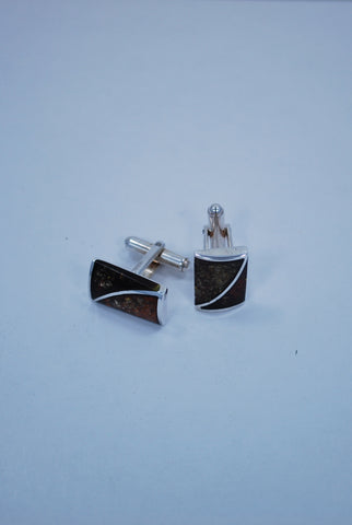 Baltic Amber & Sterling Silver Cufflinks