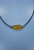 Baltic Amber, Sterling Silver and Leather Necklace.