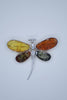 Baltic Amber & Sterling Silver Dragonfly Brooch