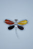 Baltic Amber & Sterling Silver Dragonfly Brooch