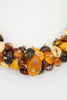 Multi-color Baltic Amber and Linen Necklace.